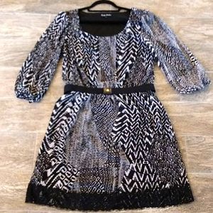 Knapp Studio Belted Semi-sheer, Dress, Size L